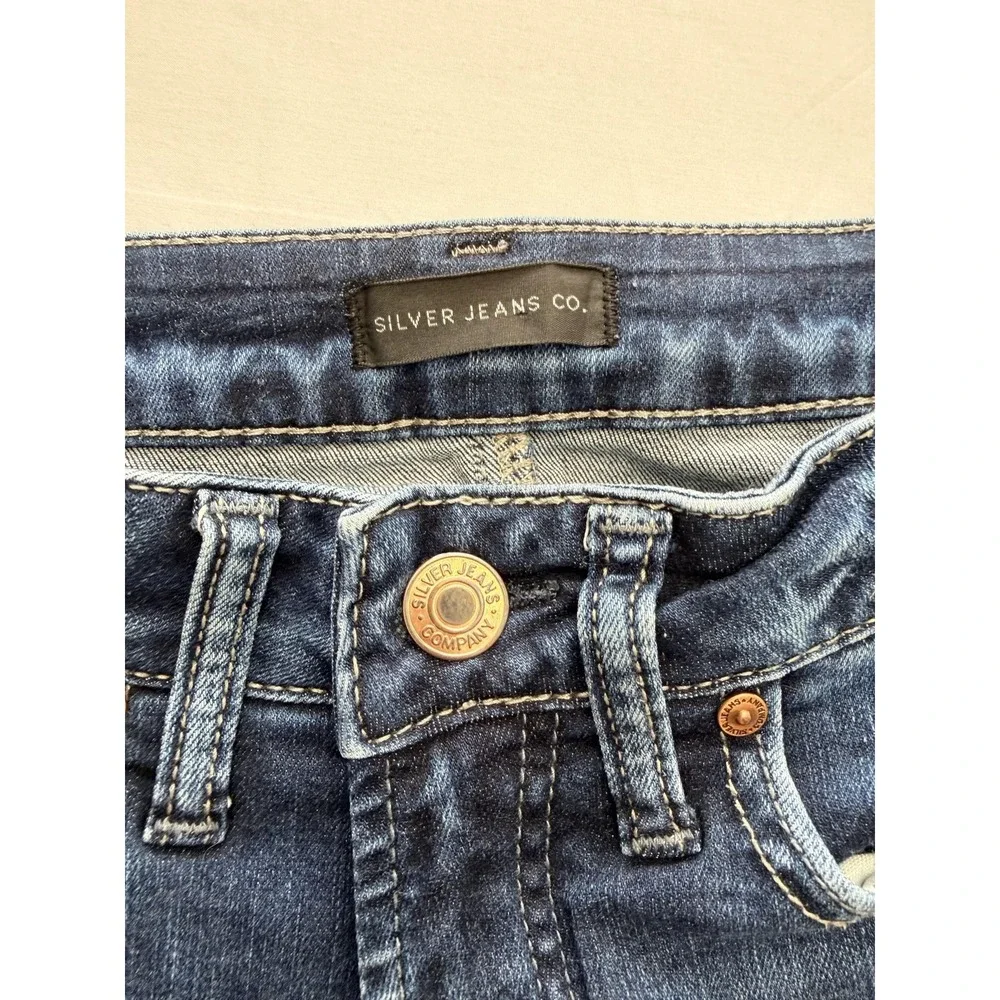 Silver Jeans Co Suki Capri Jeans Womens 26 Blue Med Wash Mid Rise 26x23.5 Denim